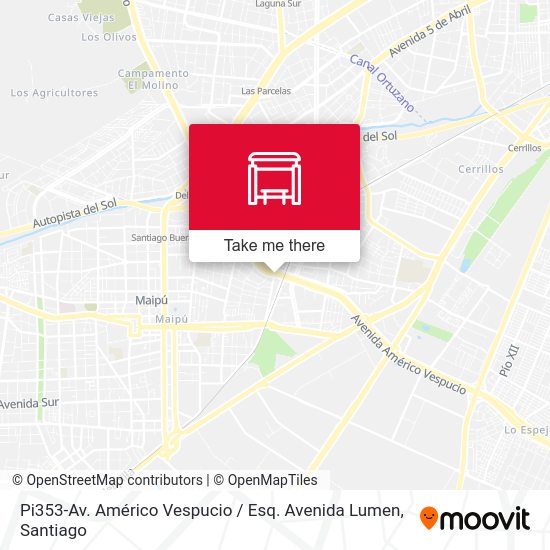 Pi353-Av. Américo Vespucio / Esq. Avenida Lumen map