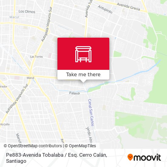 Pe883-Avenida Tobalaba / Esq. Cerro Calán map