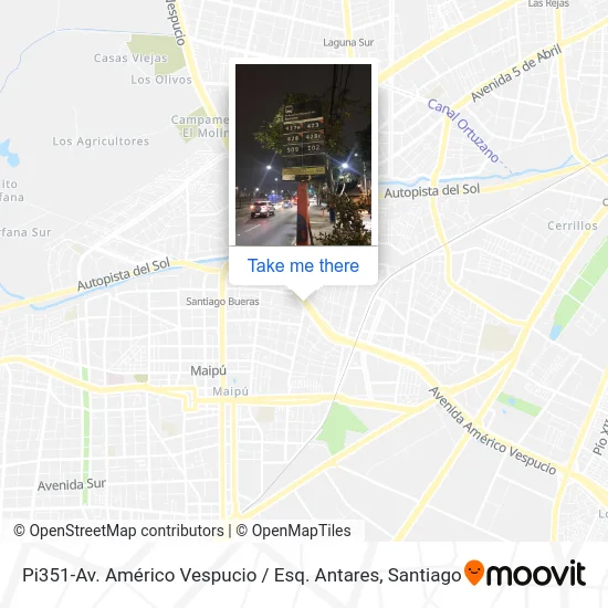 Pi351-Av. Américo Vespucio / Esq. Antares map