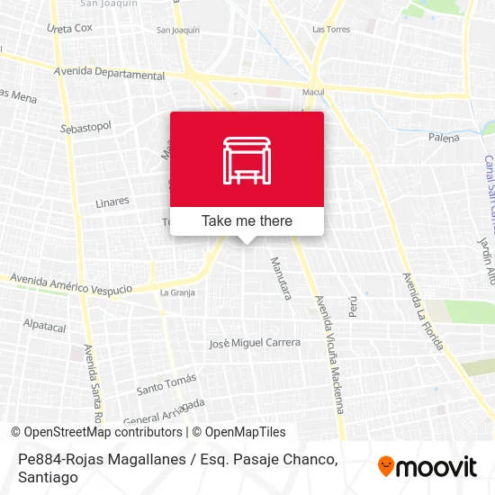 Pe884-Rojas Magallanes / Esq. Pasaje Chanco map