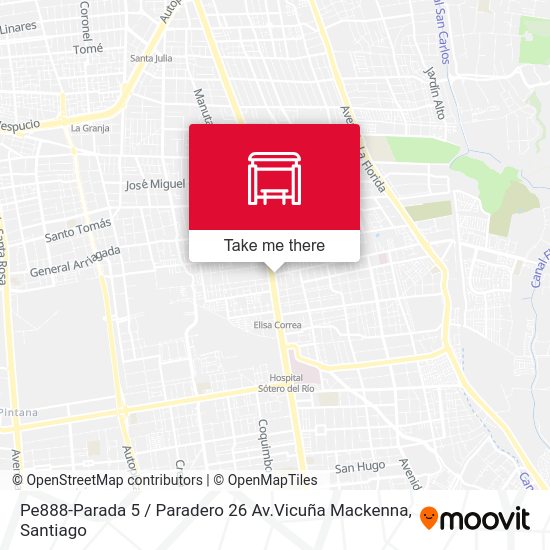 Mapa de Pe888-Parada 5 / Paradero 26 Av.Vicuña Mackenna