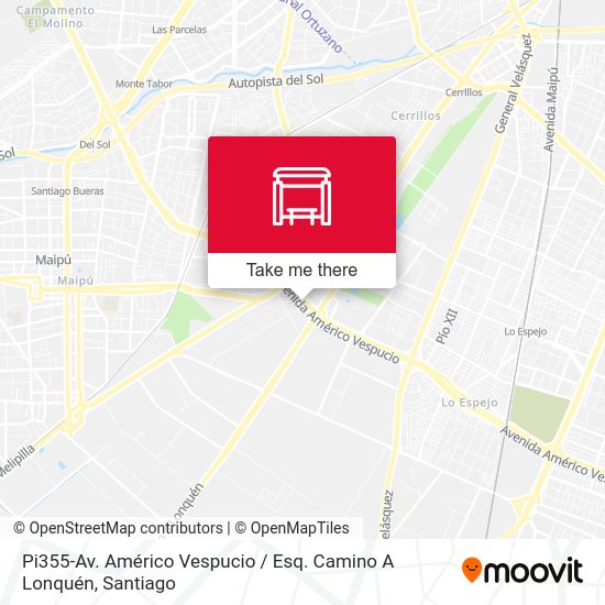 Pi355-Av. Américo Vespucio / Esq. Camino A Lonquén map