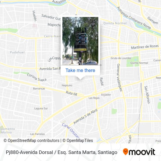Pj880-Avenida Dorsal / Esq. Santa Marta map