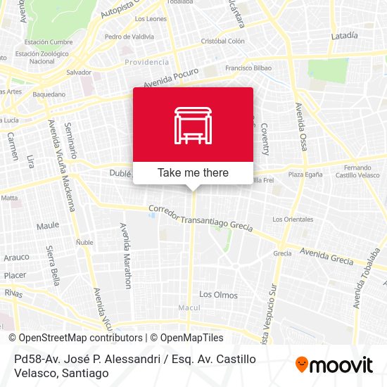Mapa de Pd58-Av. José P. Alessandri / Esq. Av. Castillo Velasco