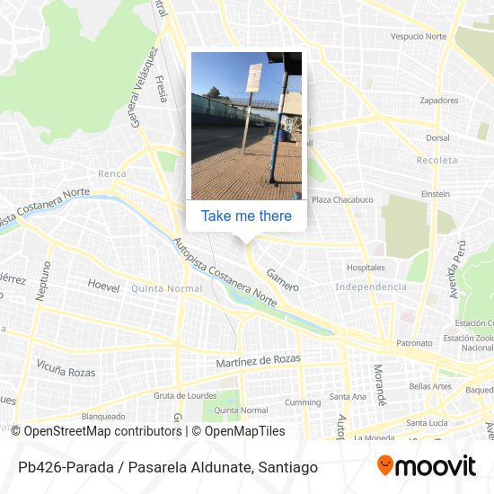 Pb426-Parada / Pasarela Aldunate map