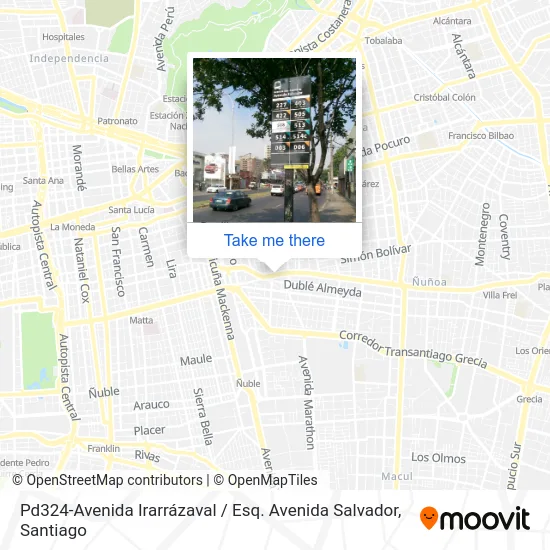 Pd324-Avenida Irarrázaval / Esq. Avenida Salvador map