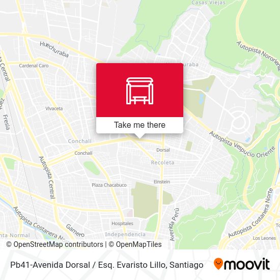 Pb41-Avenida Dorsal / Esq. Evaristo Lillo map