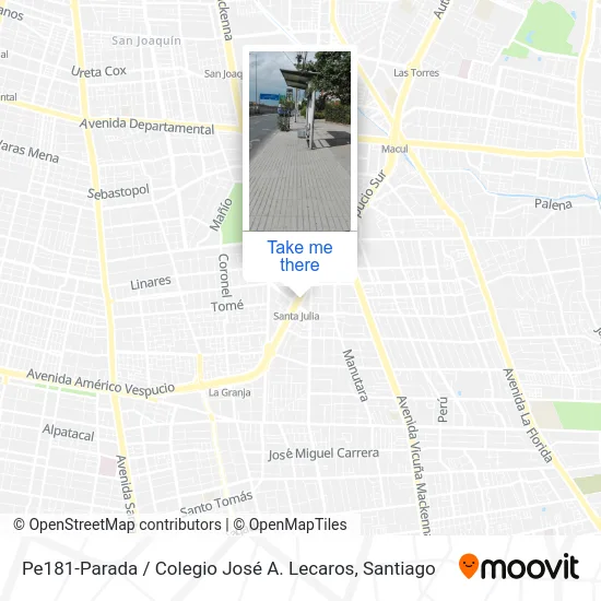 Pe181-Parada / Colegio José A. Lecaros map
