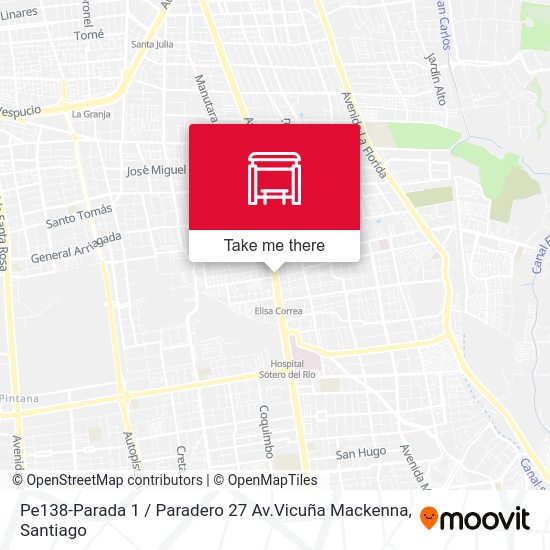 Mapa de Pe138-Parada 1 / Paradero 27 Av.Vicuña Mackenna
