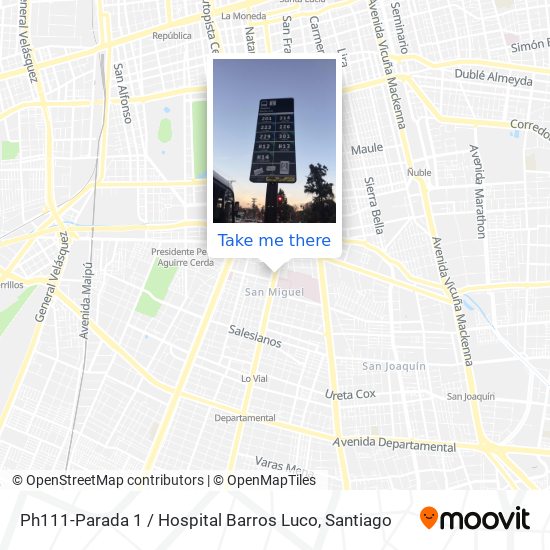 Ph111-Parada 1 / Hospital Barros Luco map