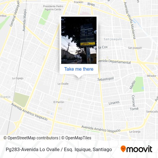 Mapa de Pg283-Avenida Lo Ovalle / Esq. Iquique