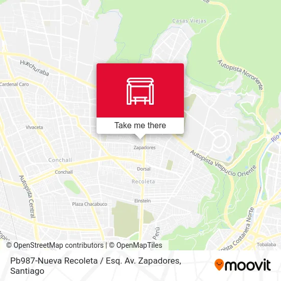 Pb987-Nueva Recoleta / Esq. Av. Zapadores map