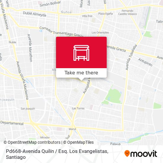 Pd668-Avenida Quilín / Esq. Los Evangelistas map