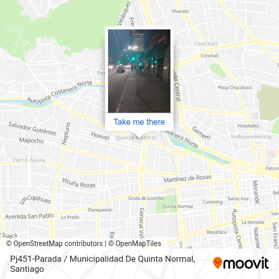 Pj451-Parada / Municipalidad De Quinta Normal map