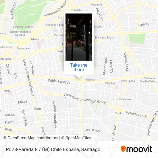 Pd78-Parada 8 / (M) Chile España map