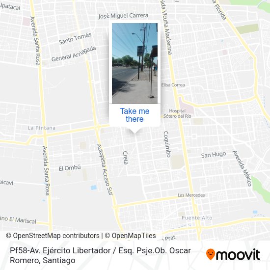 Pf58-Av. Ejército Libertador / Esq. Psje.Ob. Oscar Romero map