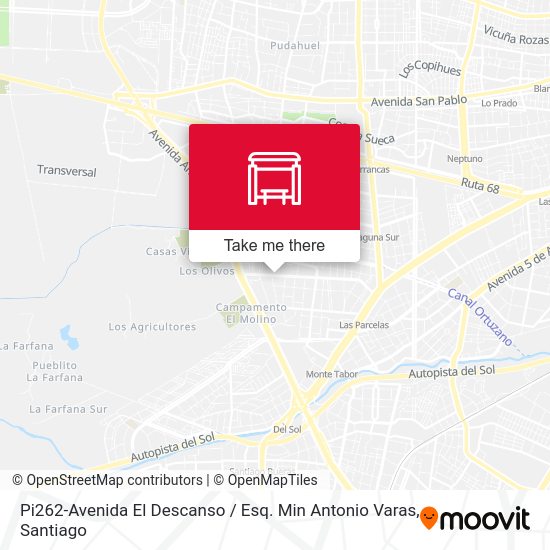 Mapa de Pi262-Avenida El Descanso / Esq. Min Antonio Varas