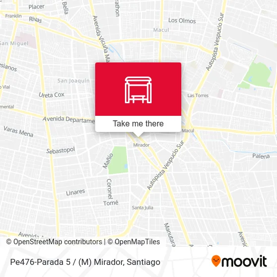 Mapa de Pe476-Parada 5 / (M) Mirador