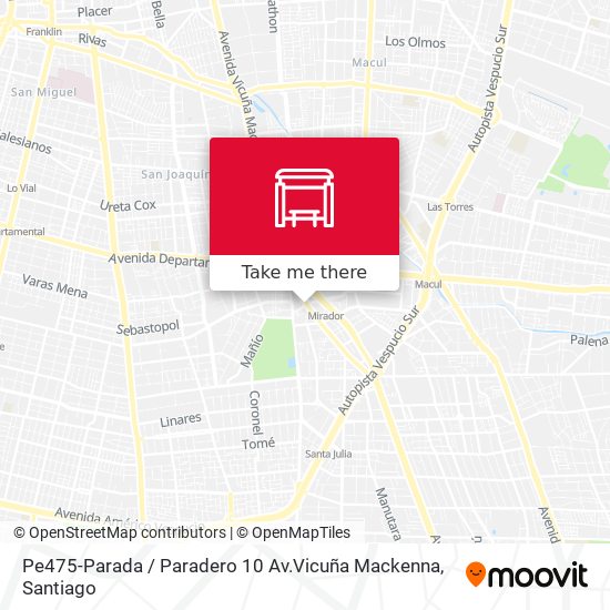 Pe475-Parada / Paradero 10 Av.Vicuña Mackenna map