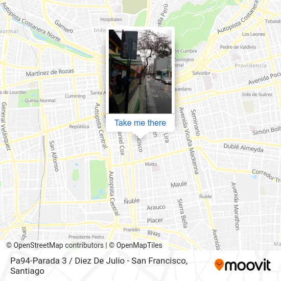 Pa94-Parada 3 / Diez De Julio - San Francisco map