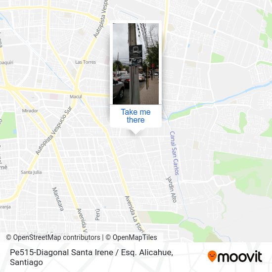 Mapa de Pe515-Diagonal Santa Irene / Esq. Alicahue