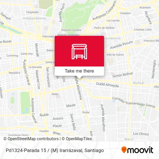 Pd1324-Parada 15 / (M) Irarrázaval map