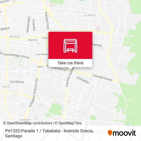 Pd1322-Parada 1 / Tobalaba - Avenida Grecia map