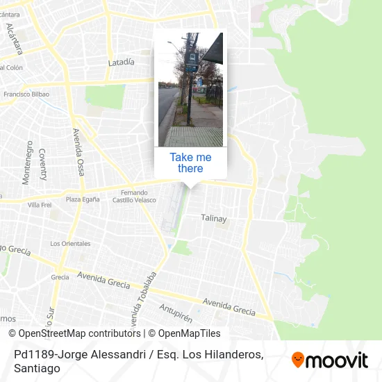 Pd1189-Jorge Alessandri / Esq. Los Hilanderos map