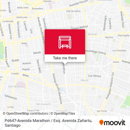 Pd647-Avenida Marathon / Esq. Avenida Zañartu map