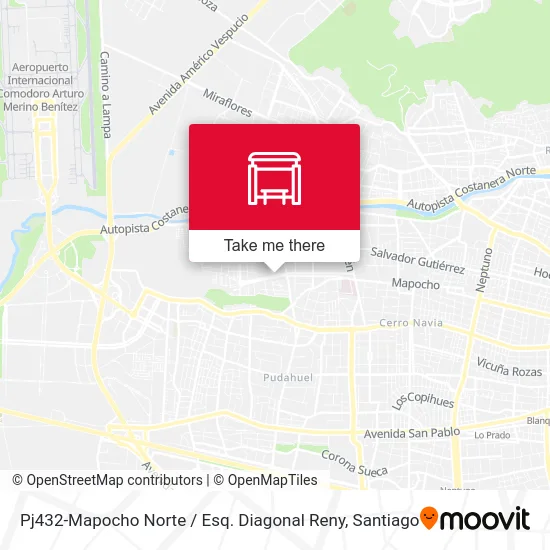 Pj432-Mapocho Norte / Esq. Diagonal Reny map