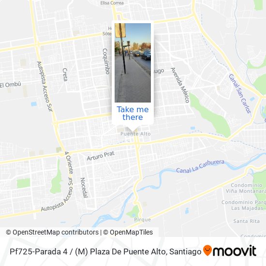 Pf725-Parada 4 / (M) Plaza De Puente Alto map