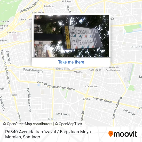 Pd340-Avenida Irarrázaval / Esq. Juan Moya Morales map