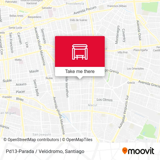 Pd13-Parada / Velódromo map
