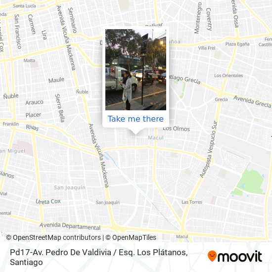 Pd17-Av. Pedro De Valdivia / Esq. Los Plátanos map