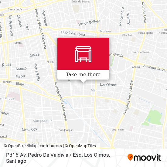 Pd16-Av. Pedro De Valdivia / Esq. Los Olmos map