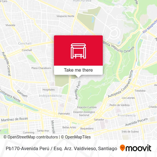Pb170-Avenida Perú / Esq. Arz. Valdivieso map
