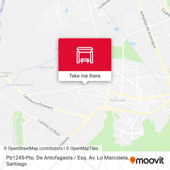 Pb1245-Pto. De Antofagasta / Esq. Av. Lo Marcoleta map