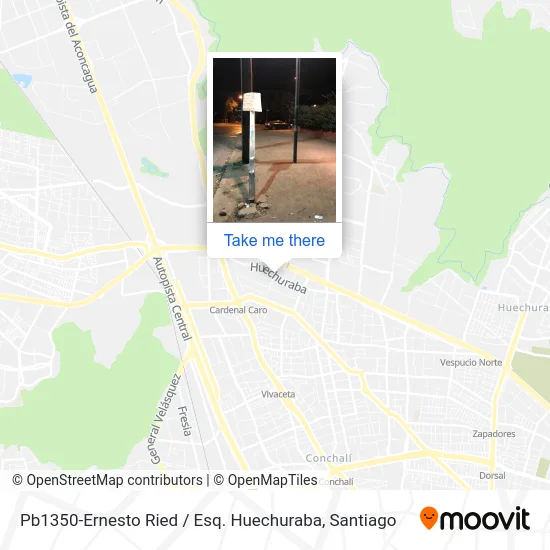 Pb1350-Ernesto Ried / Esq. Huechuraba map