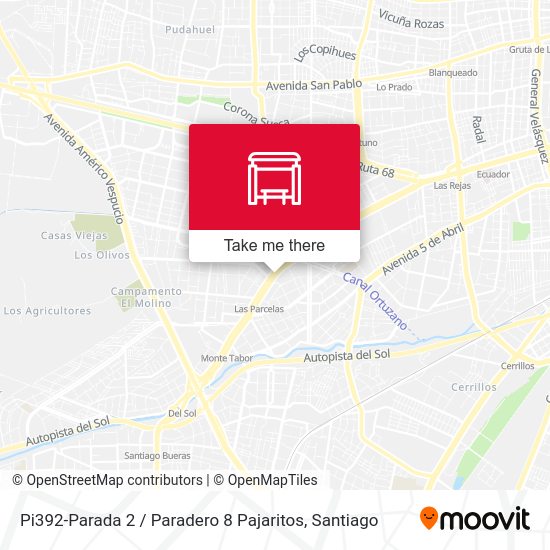 Pi392-Parada 2 / Paradero 8 Pajaritos map