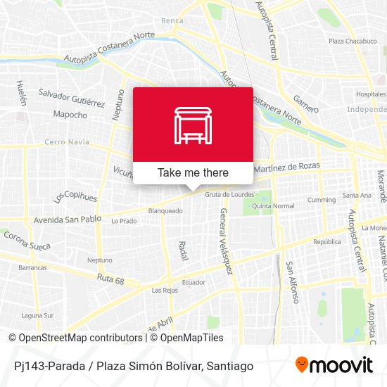 Mapa de Pj143-Parada / Plaza Simón Bolívar