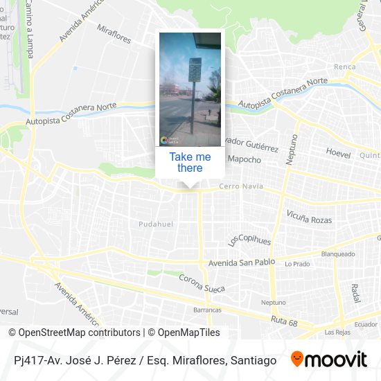 Pj417-Av. José J. Pérez / Esq. Miraflores map