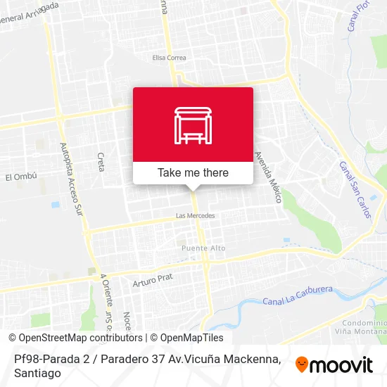 Pf98-Parada 2 / Paradero 37 Av.Vicuña Mackenna map