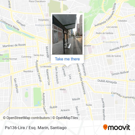 Pa136-Lira / Esq. Marín map