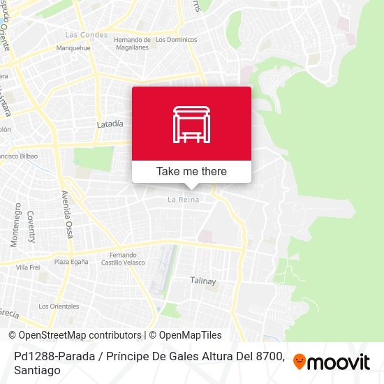 Mapa de Pd1288-Parada / Príncipe De Gales Altura Del 8700