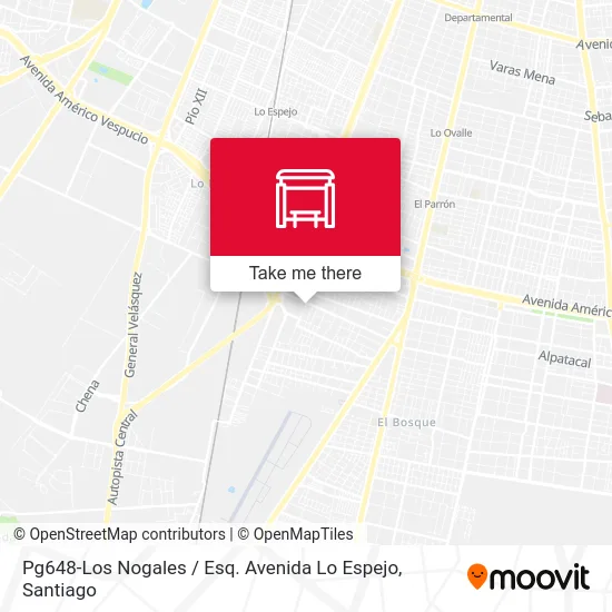 Pg648-Los Nogales / Esq. Avenida Lo Espejo map