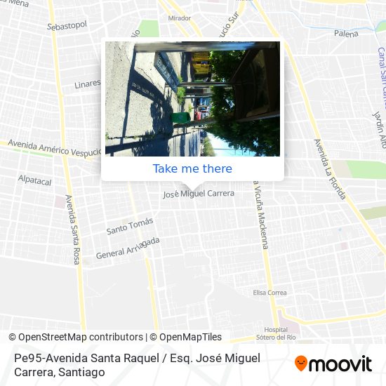 Pe95-Avenida Santa Raquel / Esq. José Miguel Carrera map