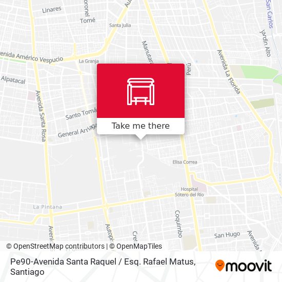 Pe90-Avenida Santa Raquel / Esq. Rafael Matus map