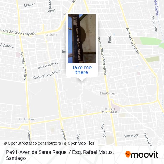 Pe91-Avenida Santa Raquel / Esq. Rafael Matus map