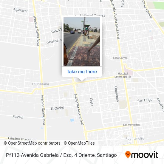 Mapa de Pf112-Avenida Gabriela / Esq. 4 Oriente