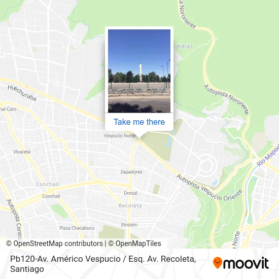 Pb120-Av. Américo Vespucio / Esq. Av. Recoleta map